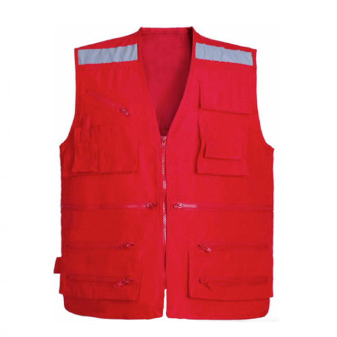 Chaleco geólogo poplin rojo