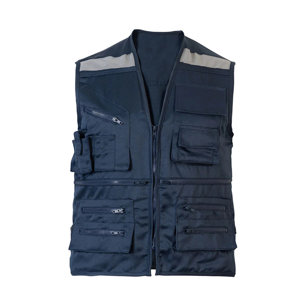 Chaleco geólogo poplin azul marino